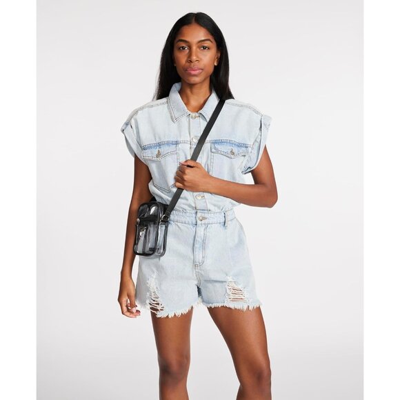 Clear Vinyl Crossbody Bag Womens Adjustable Zipper Stadium Approved Compact - Picture 2 of 4